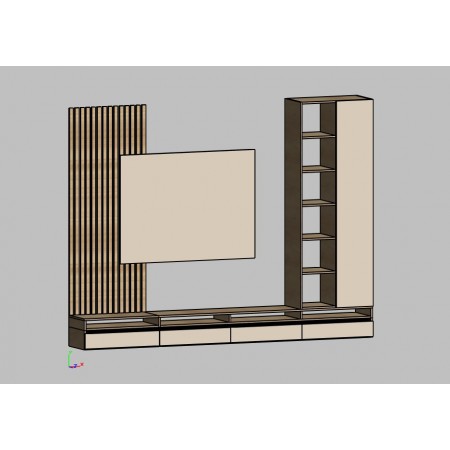 Mobilă living modernă cu iluminare LED integrată, design elegant și spații de depozitare pentru living contemporan